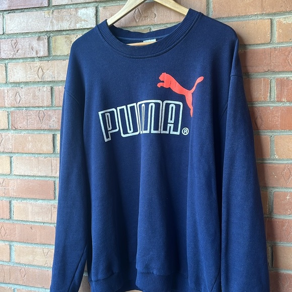 Vintage Puma Crewneck / Large / 90s / Navy Blue / Distressed - Picture 5 of 9